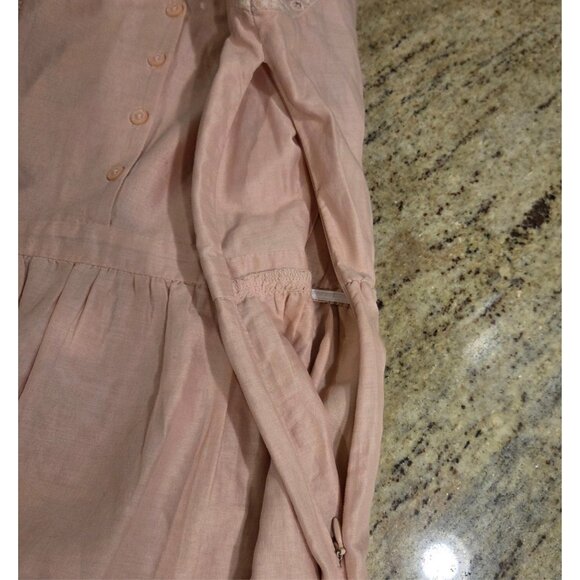 Old Navy Boho Embroidered Eyelet Cotton Midi Dress Size M Pink Blushin up - Picture 13 of 16